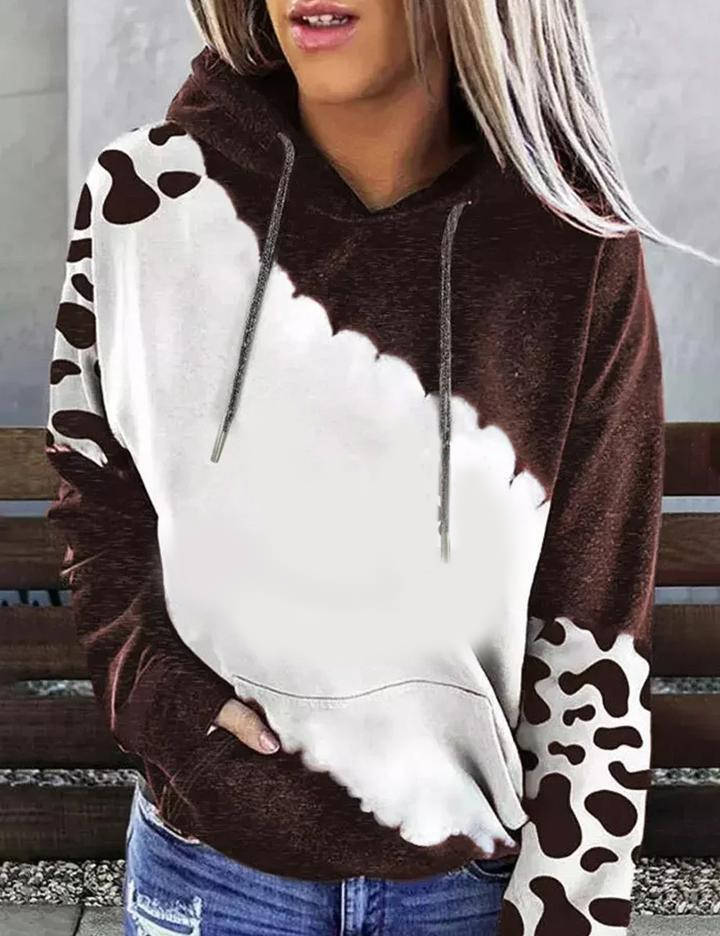 Factory Outlet Wholesale Custom Made Design Bleach Sweatshirt Sublimation Blank Faux Bleach Pullover Hoodie