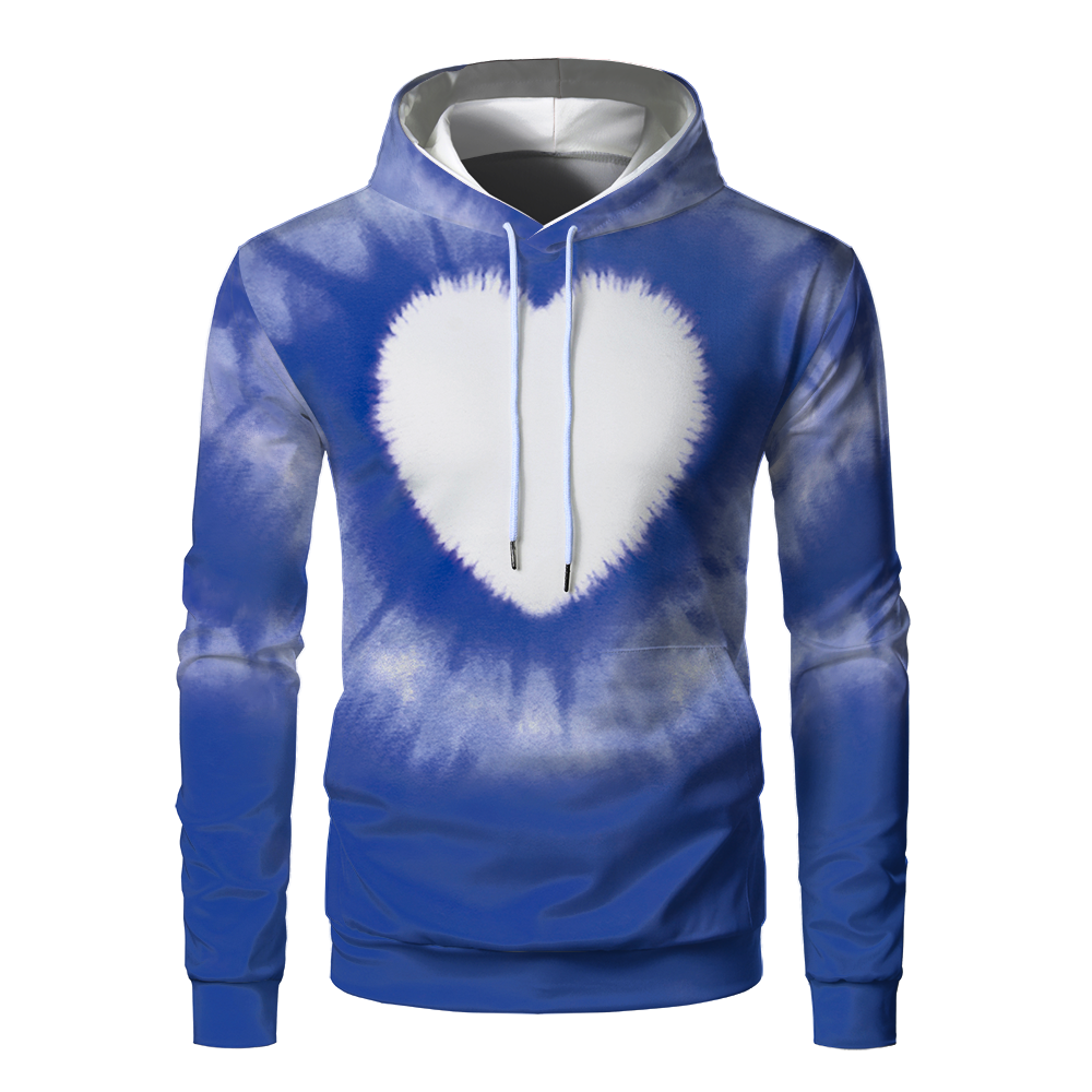 Wholesale USA Size Sublimation Blanks Hoodies Custom Print Polyester Fleece Sweatshirts Faux Bleached Sublimation Hoodie