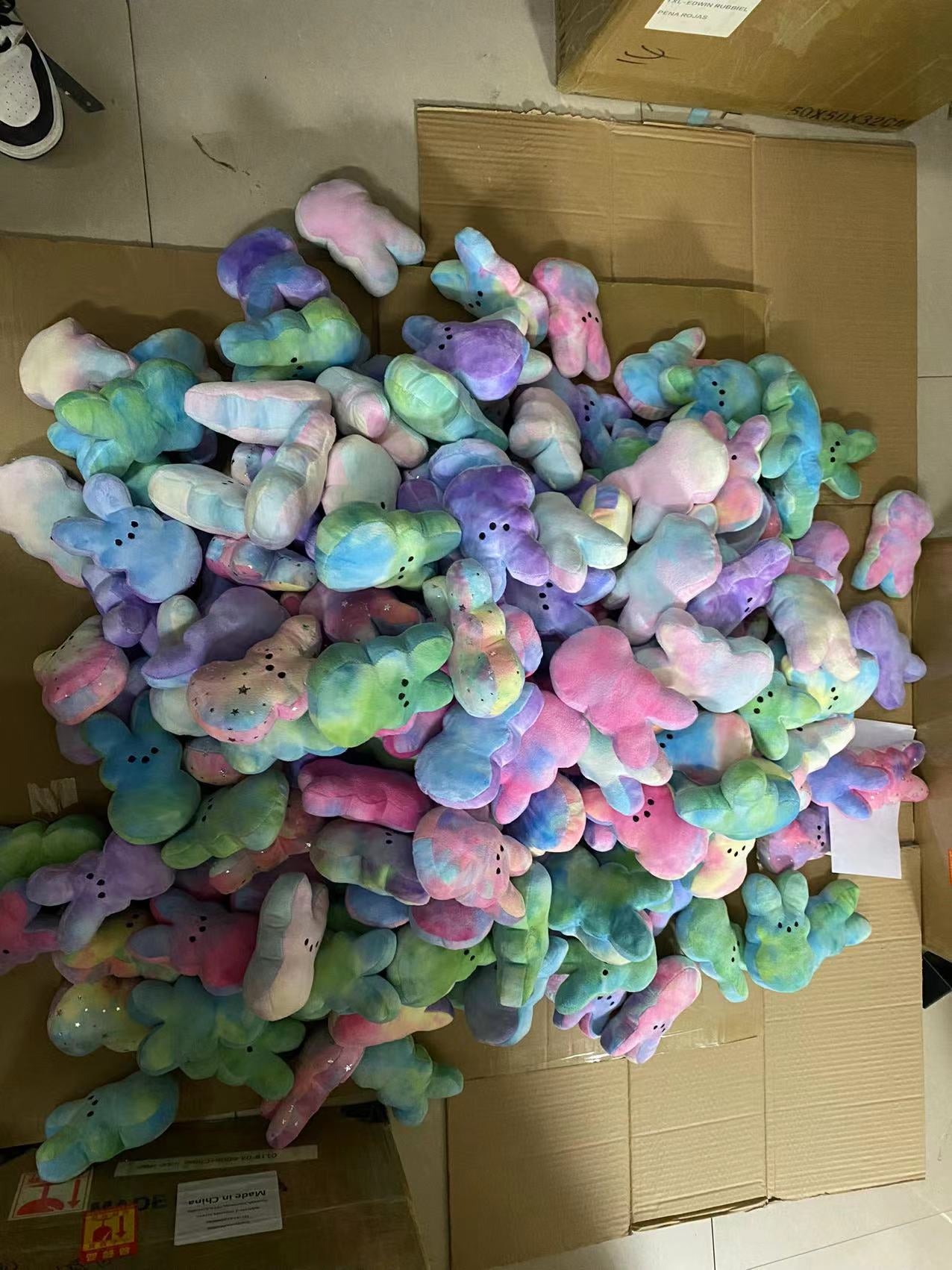 Amazon hat sale tie dye product 15cm Peeps rabbit Easter cartoon rabbit hot sale product PEEPS plush dolls