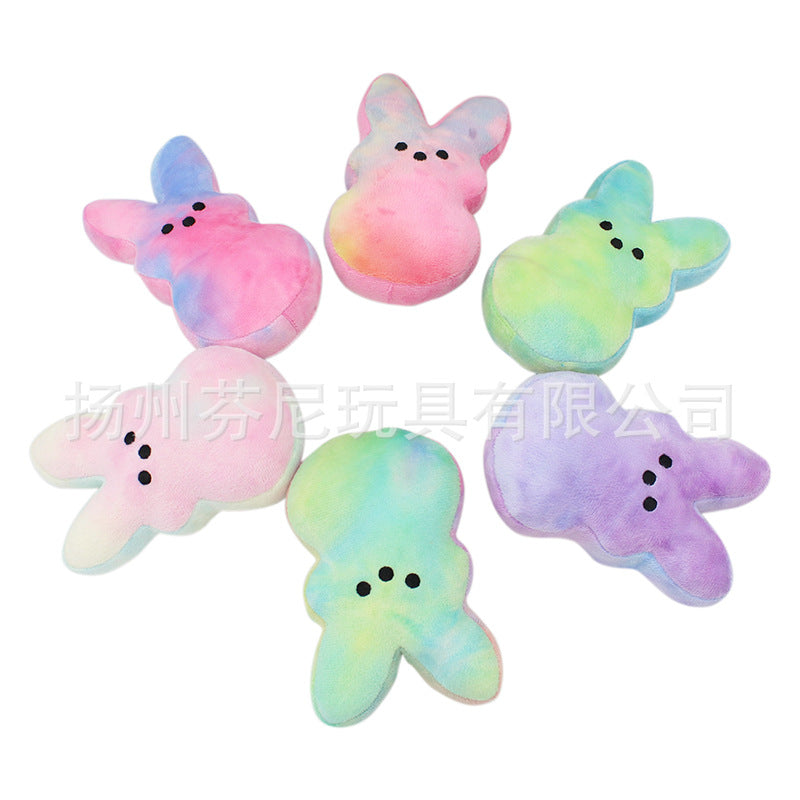 Amazon hat sale tie dye product 15cm Peeps rabbit Easter cartoon rabbit hot sale product PEEPS plush dolls